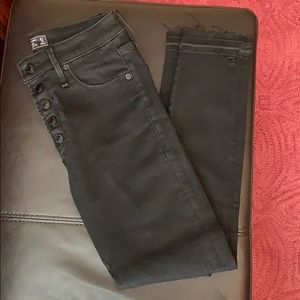 A&F high rise ankle jeans- button front